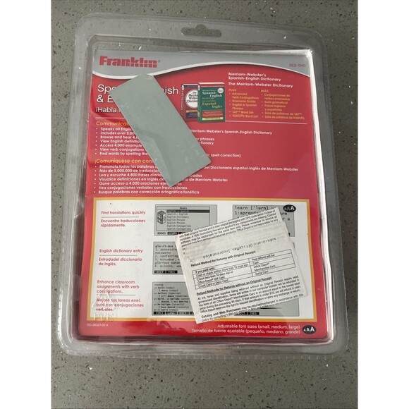 Franklin BES-1940 Speaking Spanish-English Dictionary Translator Merriam Webster - Picture 2 of 5